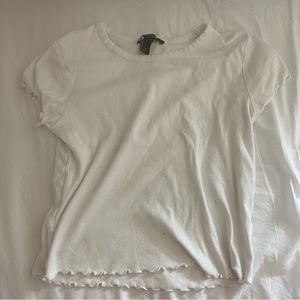 forever 21 white ruffle shirt